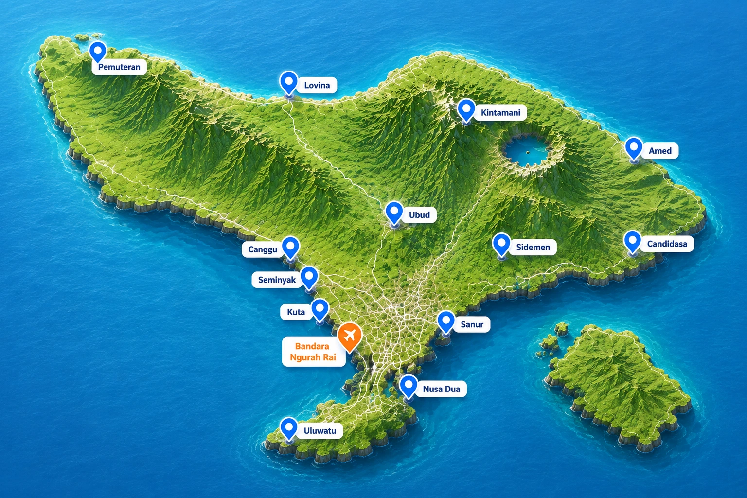 Coverage Area NemuTrip Bali